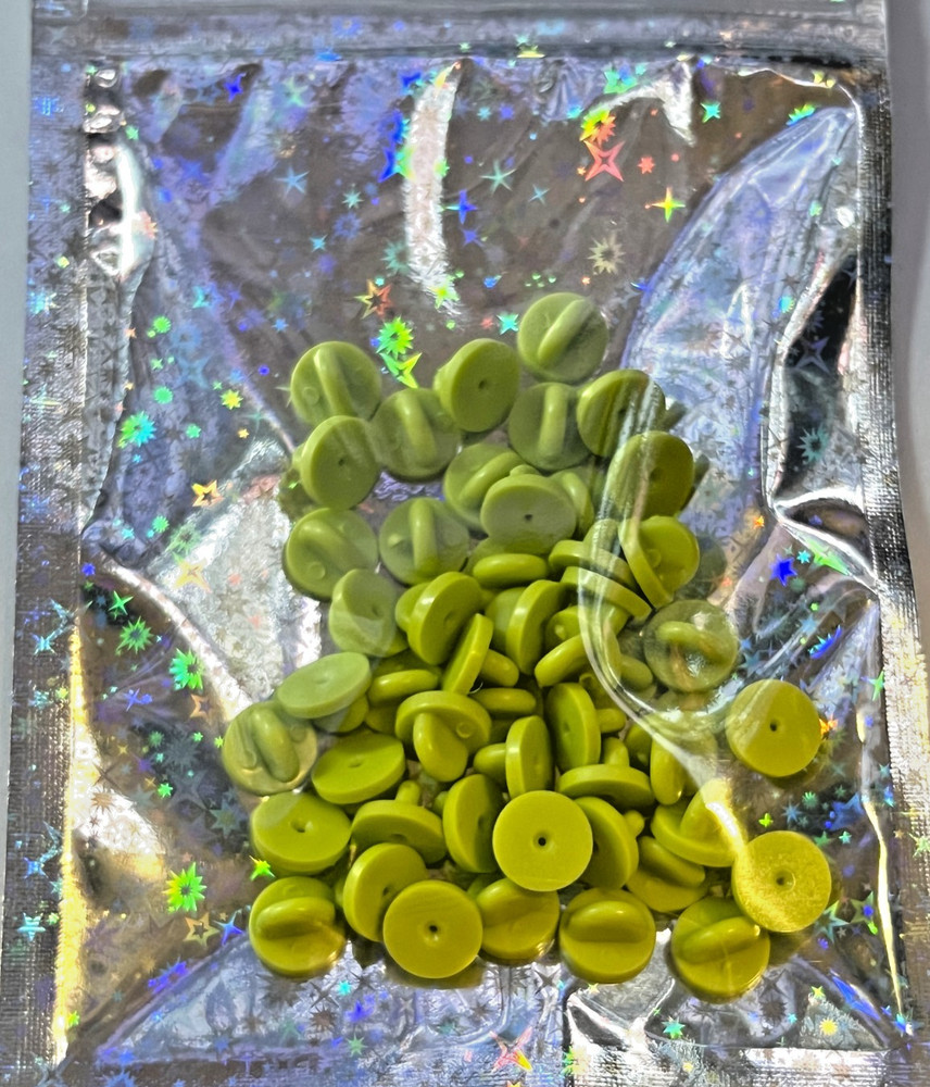 Lime Green Rubber Pin Backs Enamel Clutch Backing Replacement