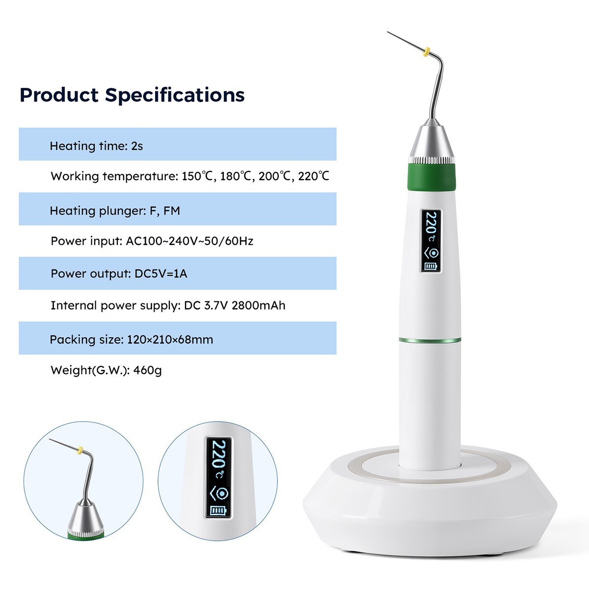 Sistema de obturación endodoncia gutapercha Dental pluma calentada para /consejo