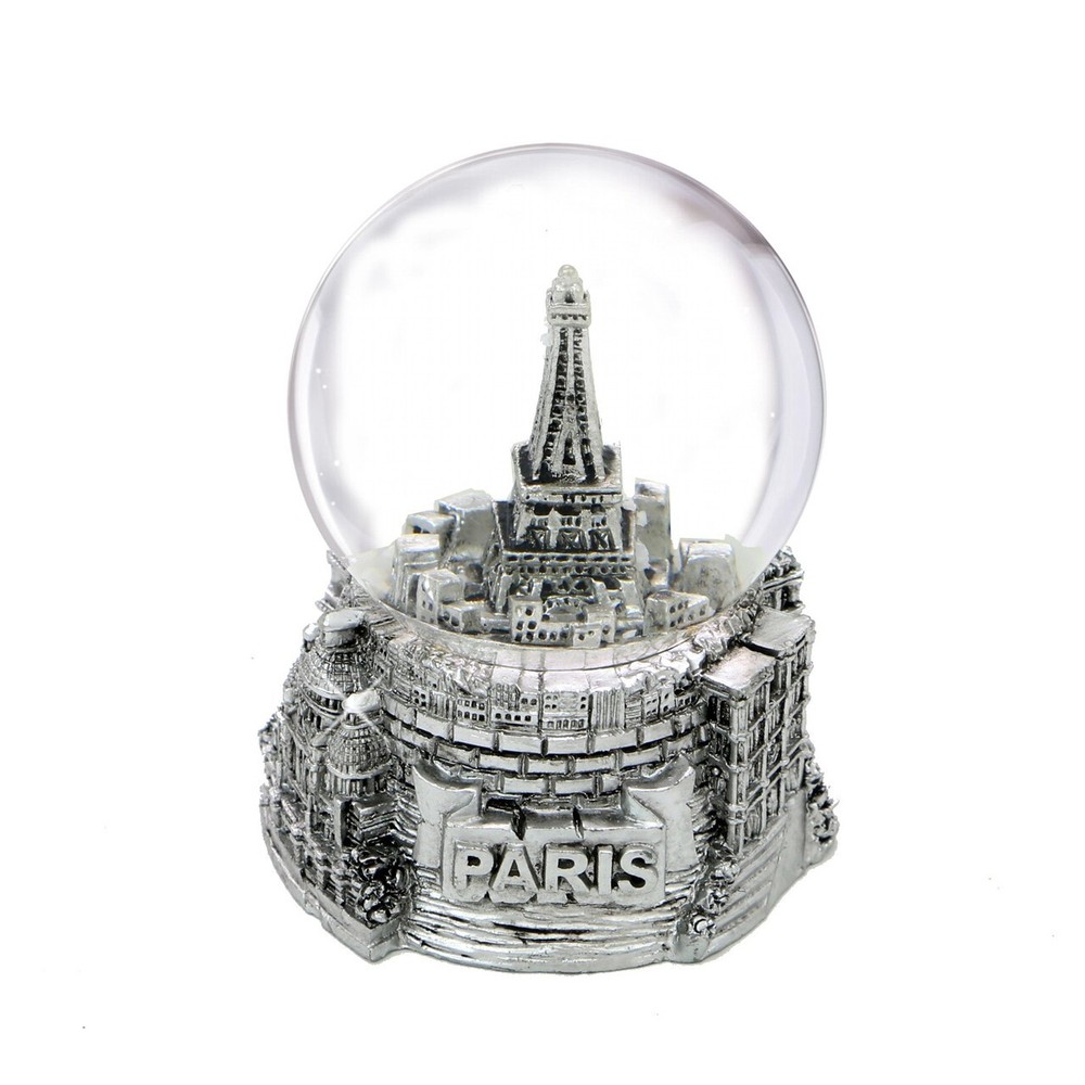 Paris Silver Snow Globe [2.5 In]