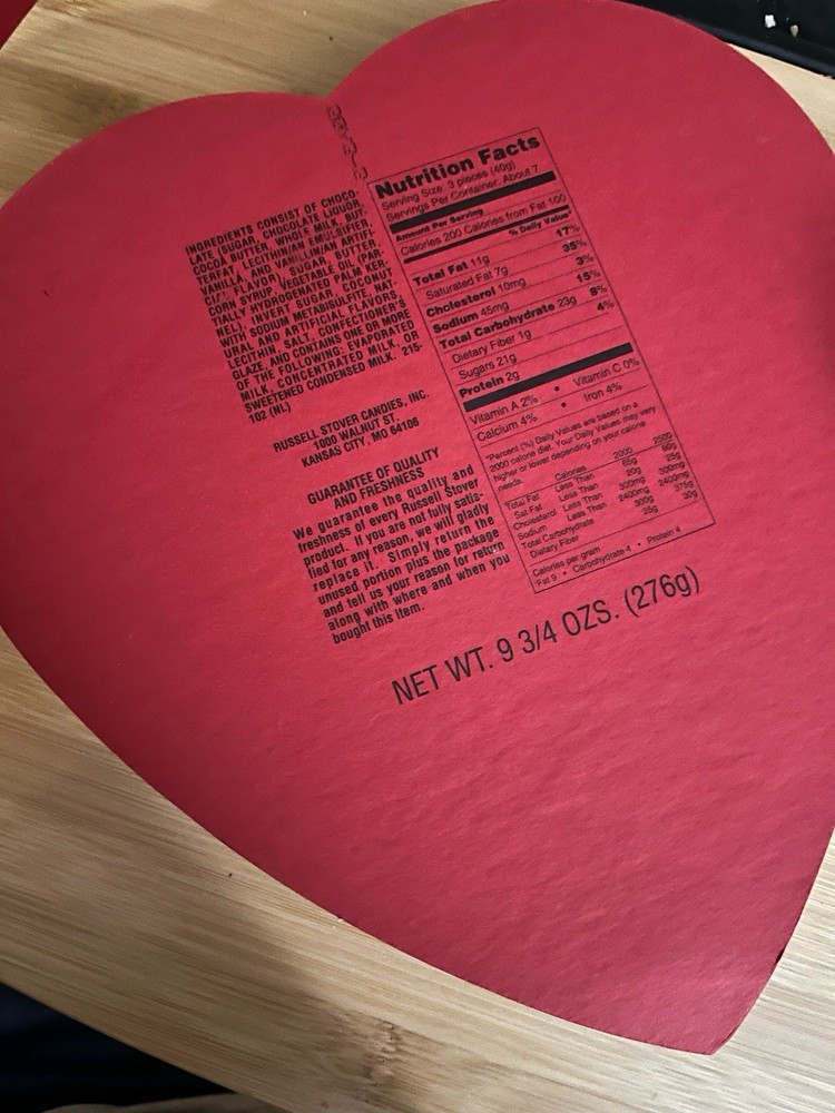 Valentine Candy Box Empty