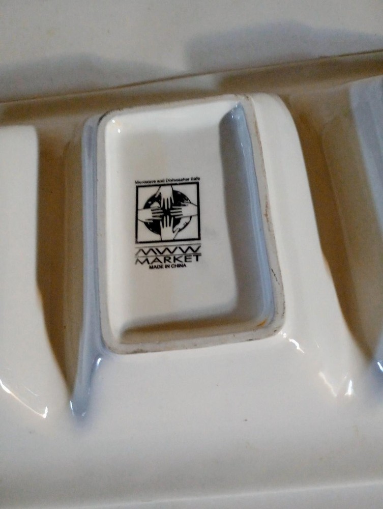 See No Speak No 3 Section Serving Dish
