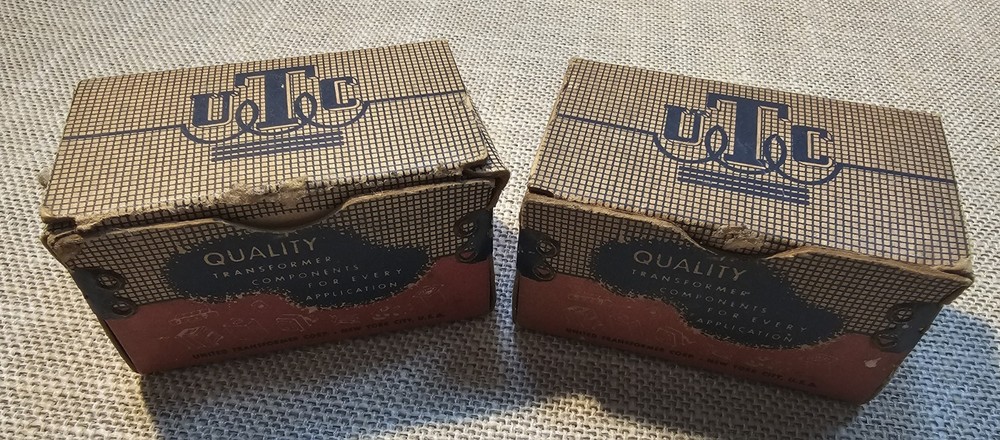 Vintage UTC P-5 Plate-to-Grid Interstage Transformers – Pair – Boxes – Untested