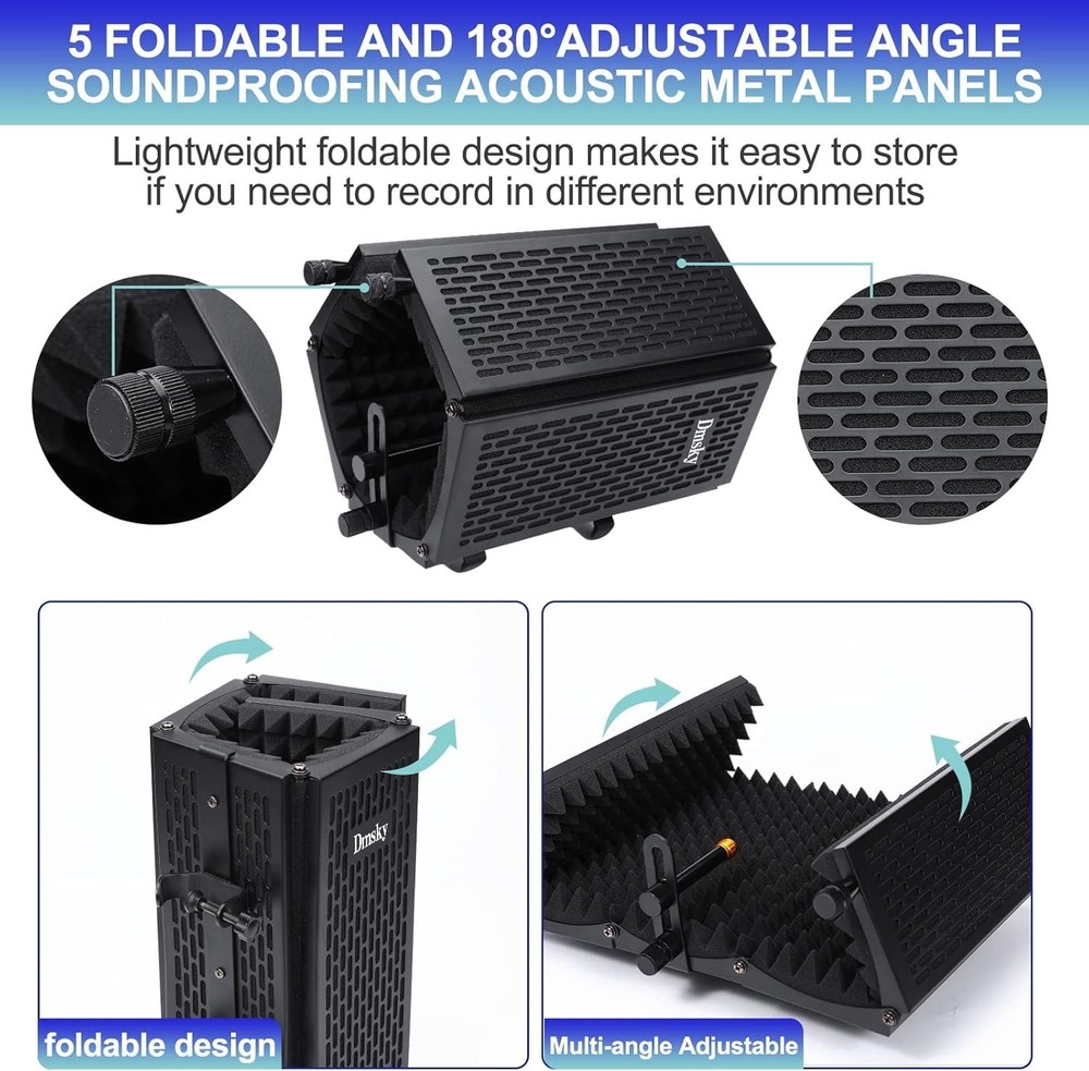 Microphone Isolation Shield Pop Filter Stand Studio Soundproof Booth