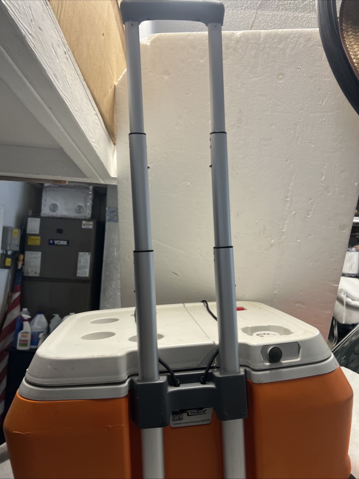 COOLEST COOLER Orange with Plates, Blender, Knife, Charger - See Notes