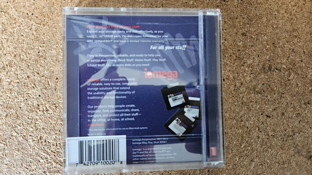 Iomega Zip 100 Disk SuperFloppy PC Formatted Storage Disk in Case
