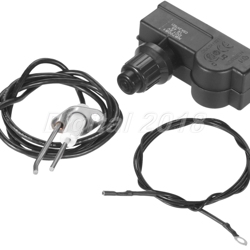1x Fire Pit Igniter Stove Grill Burner 2 Outlets Push Button Ignition Switch Kit