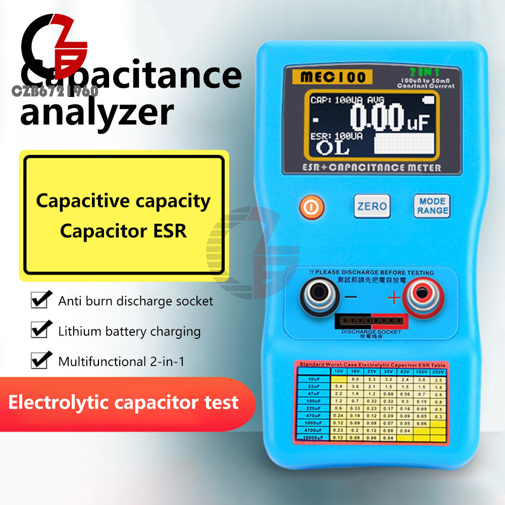 MEC-100 High-precision Digital LCD Auto Rang Capacitance Analyzer ESR Meter Set