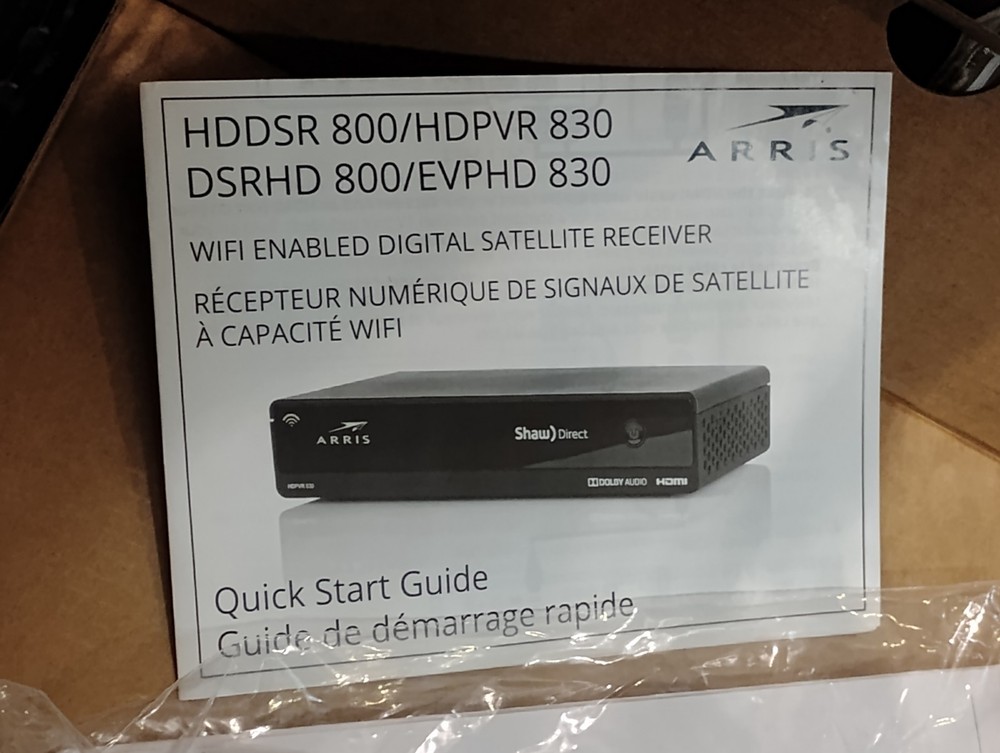2X ARRIS Shaw Direct HD DVR Receiver Model HDDS800 w/ Remote & box