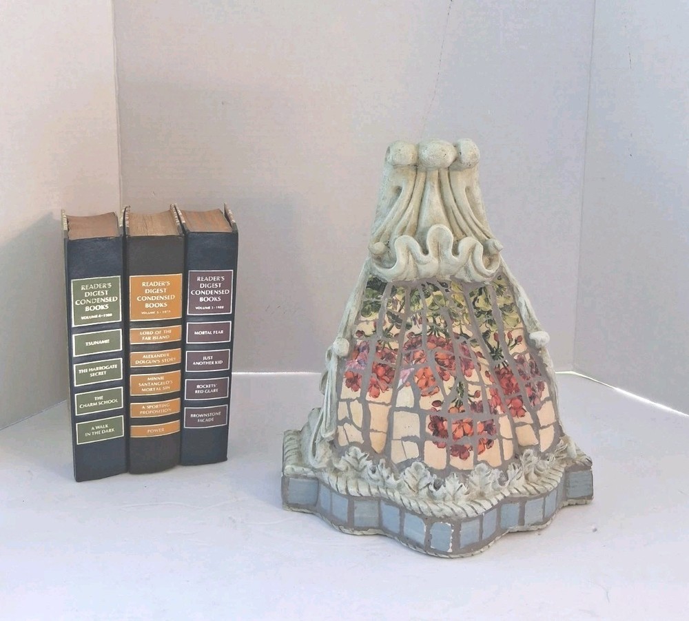 Vtg 90's Mosaic Tile Wall Shelf/ Sconce;Geranium Design; Multi-colored; Pls Read