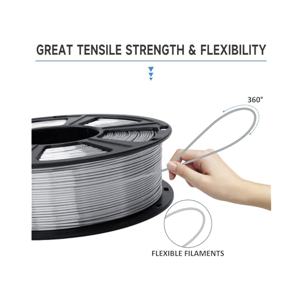 High,Precision 3D Printer Filament, Shiny Surface, 1.75mm, 1kg Spool, Low