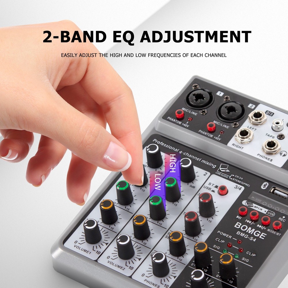 Ultimate Karaoke DJ Bundle - 4-Channel Bluetooth Mixer, Wireless Microphone Set