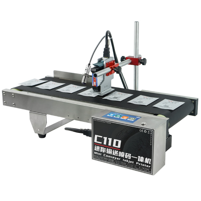 C110 Mini Conveyor Inkjet Printer for Food Packaging Date Coding