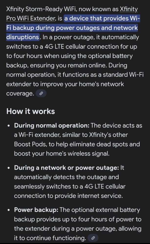 Xfinity Storm-Ready WiFi router and back up battery bundle
