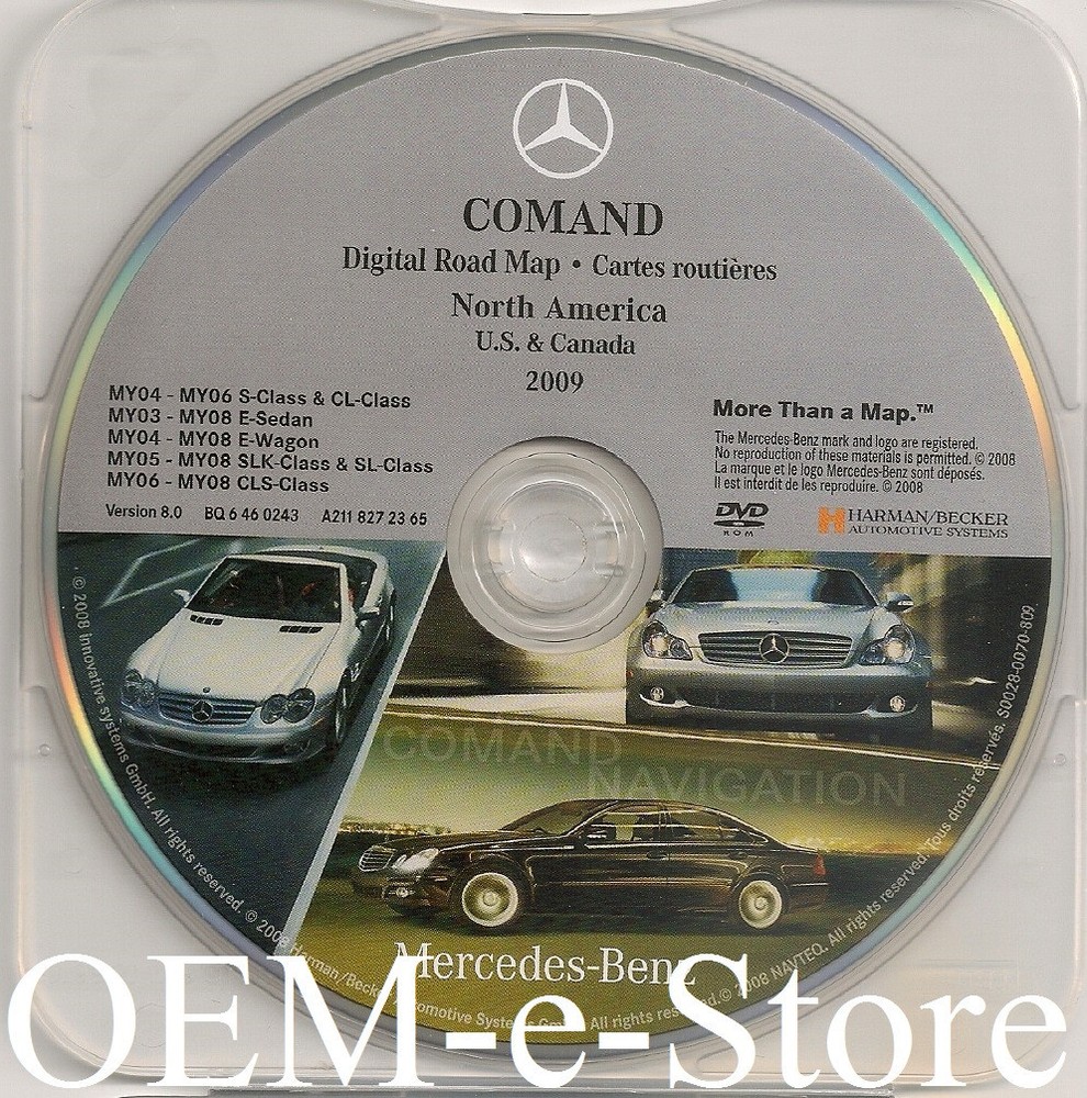 2004 2005 2006 2007 2008 Mercedes E320 E350 E500 E550 E55 AMG Navigation DVD Map