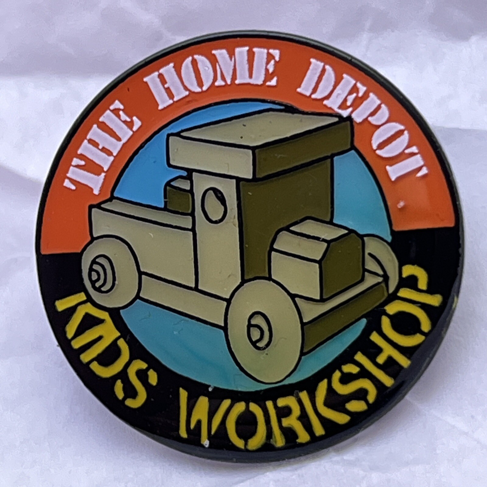 Home Depot Kids Workshop Corporation Company Advertisement Lapel Hat Pin Pinback