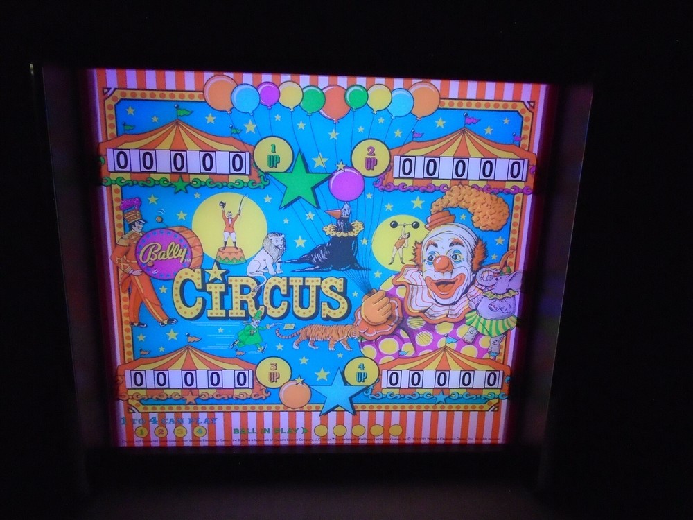 Bally Circus Pinball Head LED Display light box