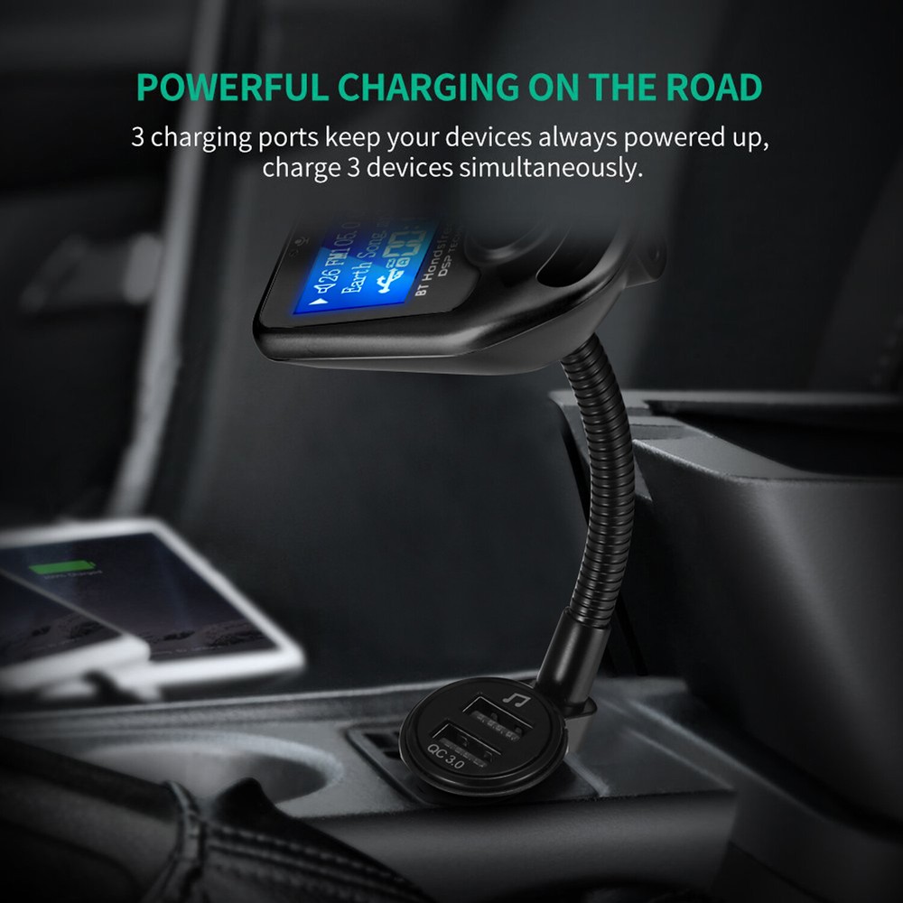 Bluetooth FM Transmitter Car Radio Adapter Wireless MP3 Dual USB Ports Charger