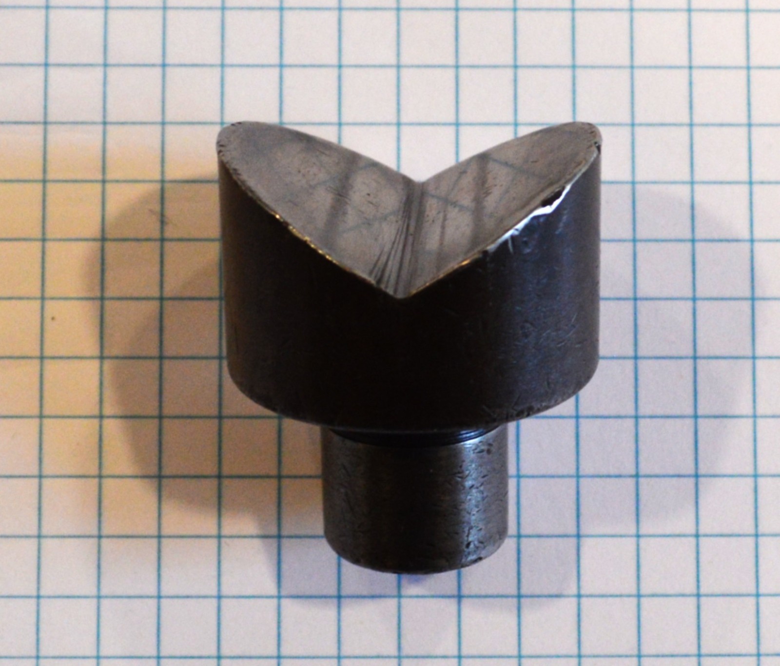 Wilson Rockwell Hardness Tester OEM V-Anvil Block, 1-1/2" dia with 3/4" Stem