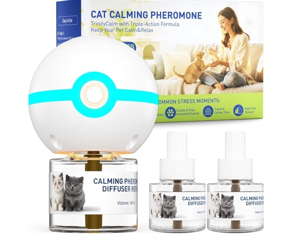 Cat Calming Pheromone Diffuser Kit, 2026 Upgraded 3-in-1 Formula, Helps...