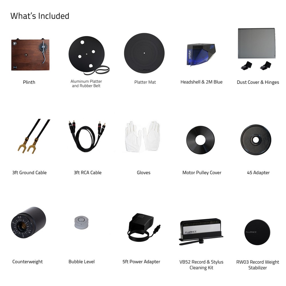 Fluance RT84 Reference Turntable with Record Weight and Vinyl Cleaning Kit