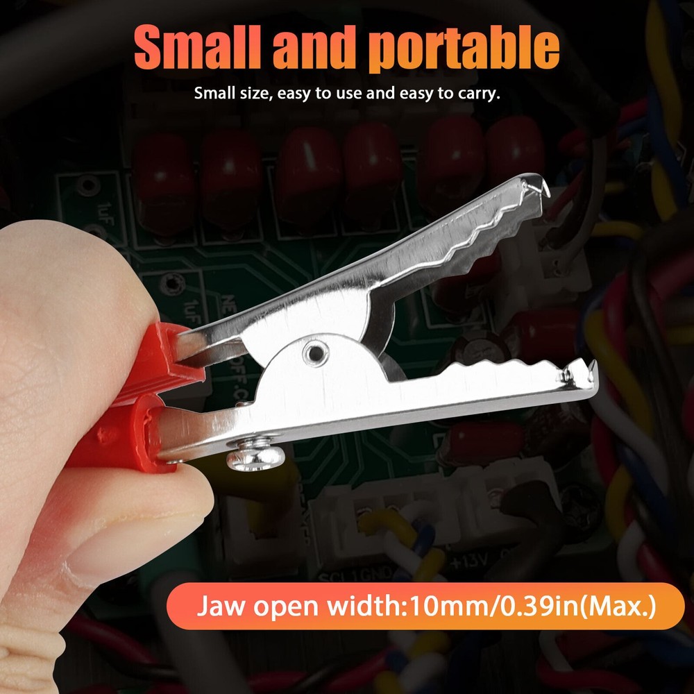 Durable 50Pcs Electrical Test Clamps Metal Alligator Clips with Plastic Handle