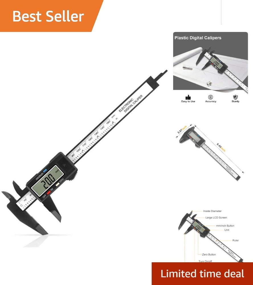 0-6 Inch Digital Caliper with Large LCD Screen for Precise Measurements