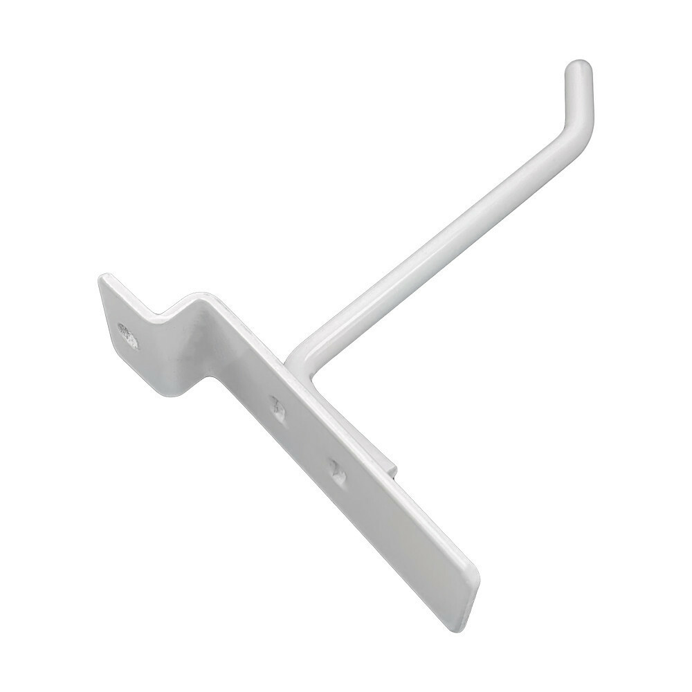 4" Slatwall Hook Panel Display Hooks, 1/4" Thickness Metal, Gloss White - PACK 2