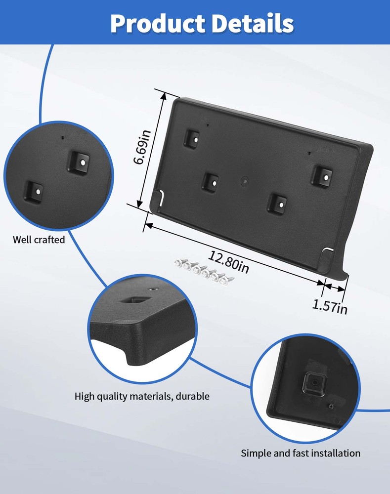 Front License Plate Frame Mount Bracket Holder For 2017-2023 Jeep Grand Cherokee