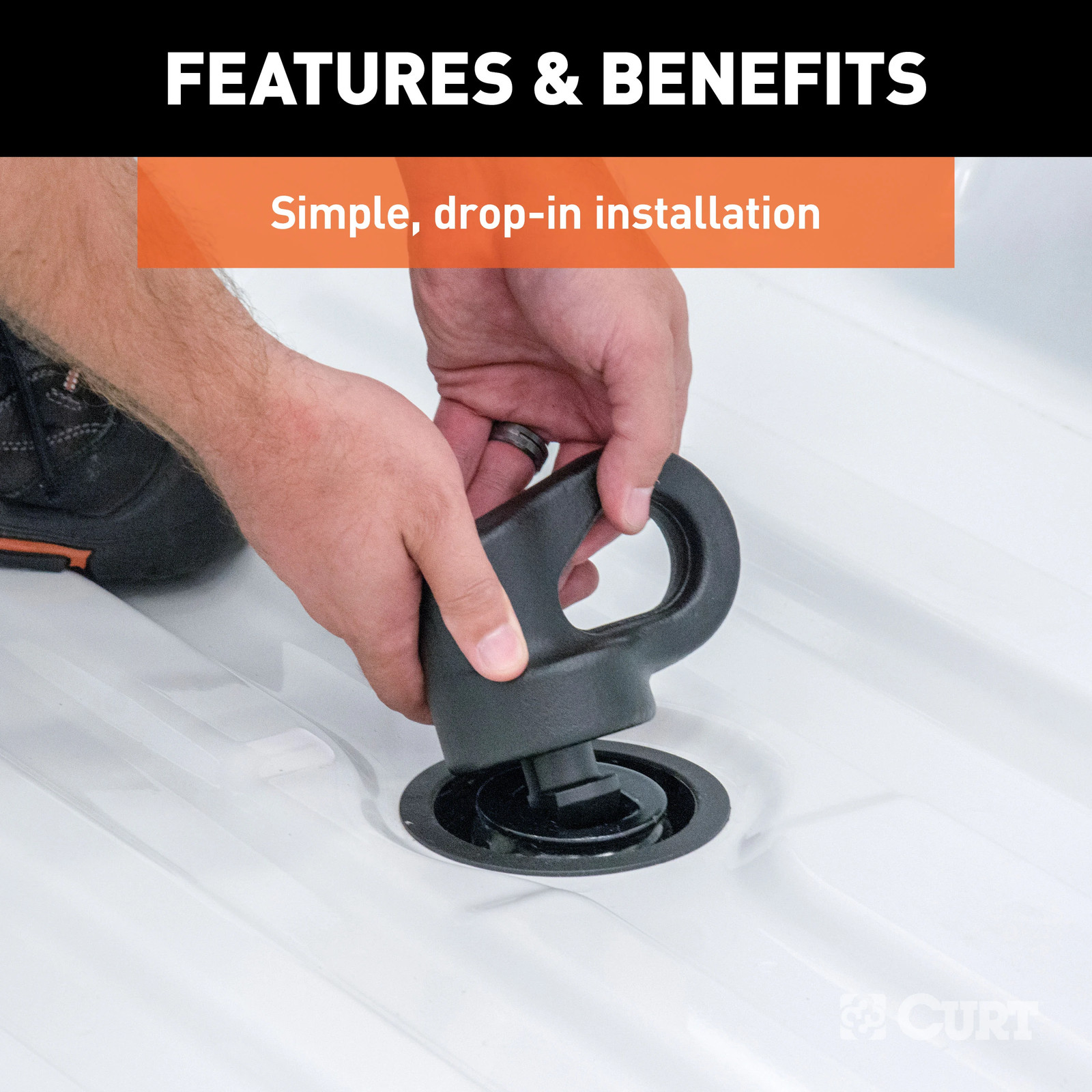 Curt OEM Puck System 2-5/16" Gooseneck Ball & Safety Chain Anchor Kit 30K 60692