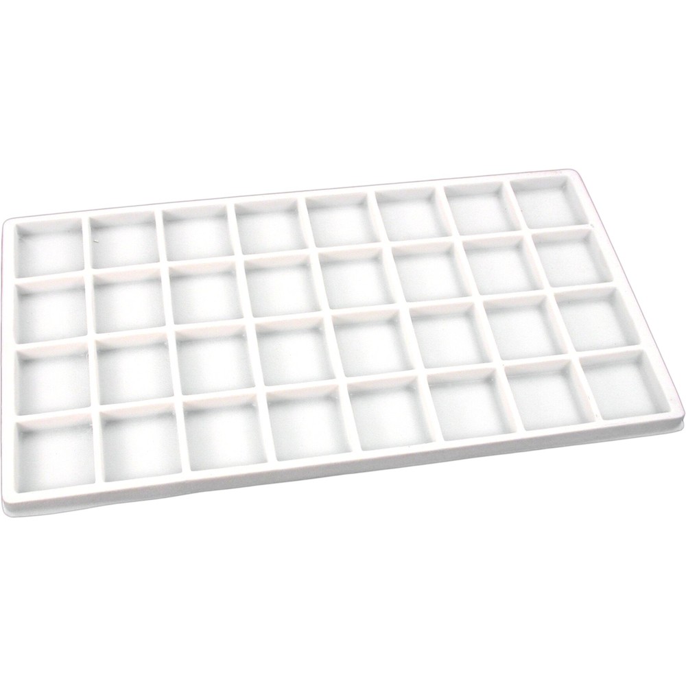 5 White 32 Compartment Display Tray Inserts 14 1/8"