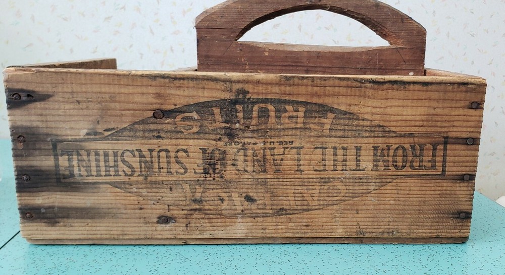 Vintage Rustic Tool Box Made From Shipping Crates Sunkist