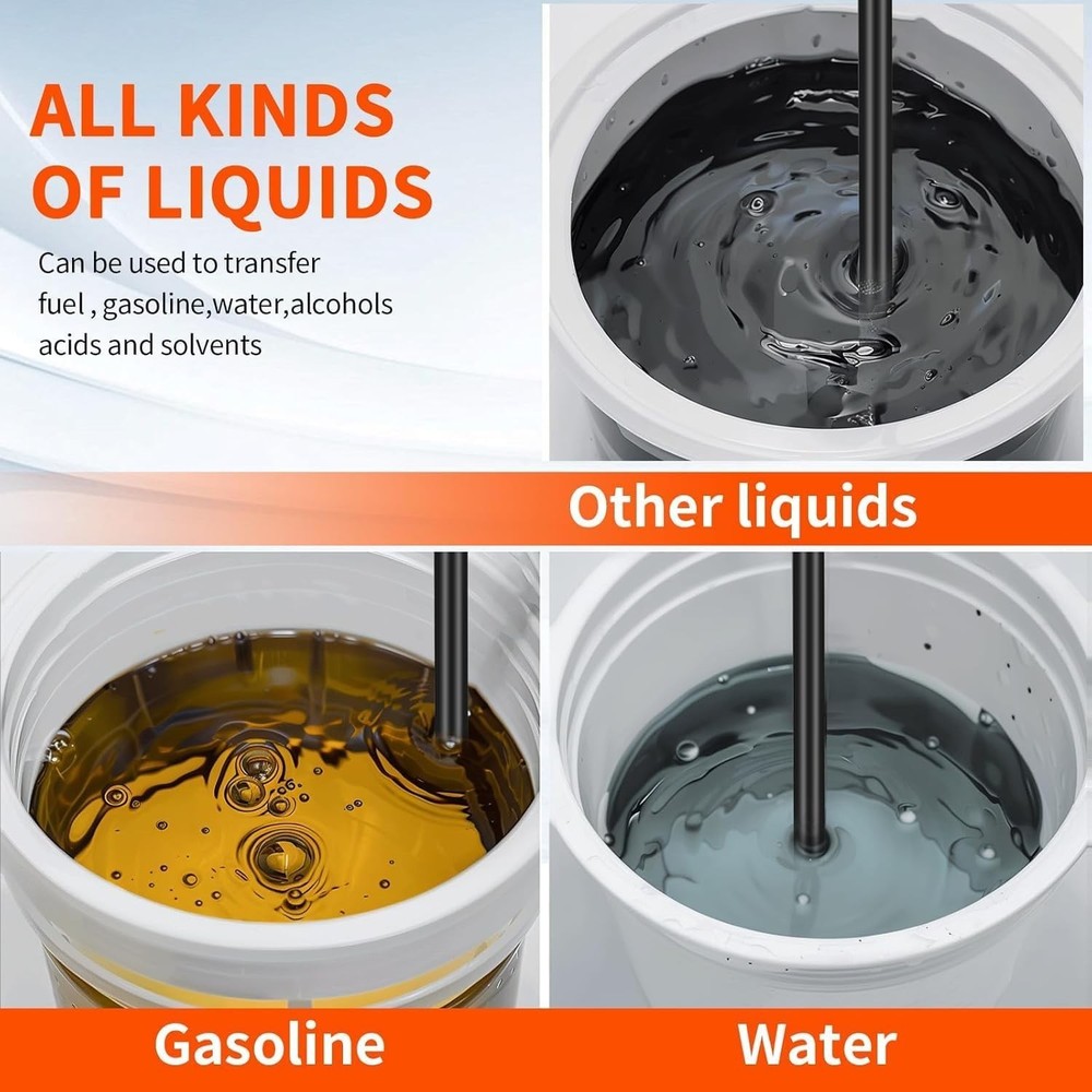 Powered Battery Quick Liquid Fuel Transfer Pump with Flow Control Nozzle 2.4GPM