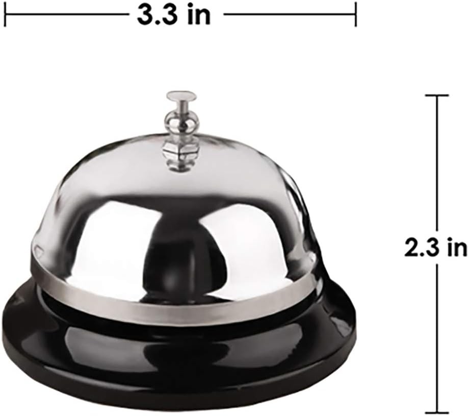 Silver Call Bell 3.3" Desk Service Bell Metal Ringing Counter Bell for Hotel Sch