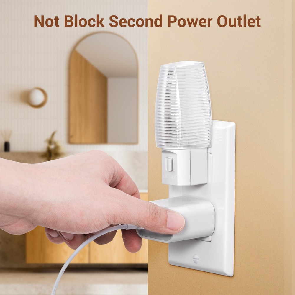 DEWENWILS Plug in Night Light with Manual On/Off Switch - Includes 4Pack Bulb