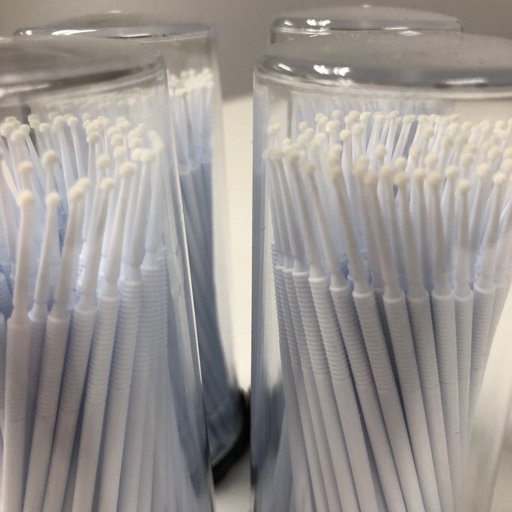 800 (8 Kegs) White Micro Brush Lash Tools Super-Fine Tips, Disposable Makeup