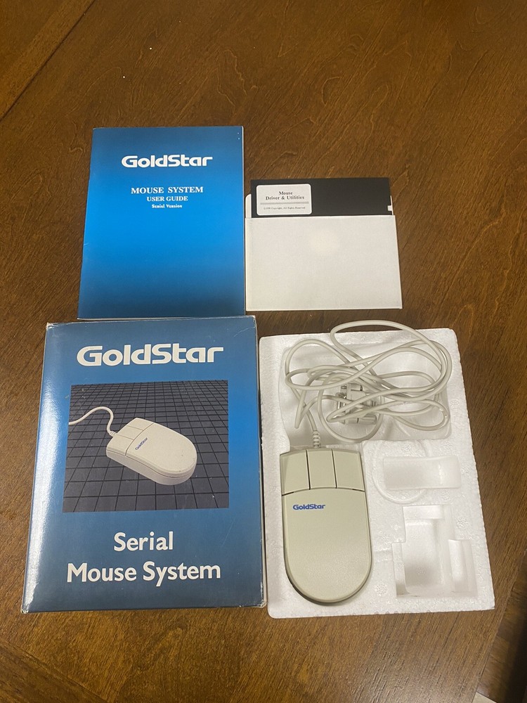 Goldstar Mouse Systems Serial Computer Mouse GMS-2002S From 1991