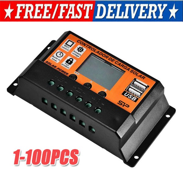 30-100A MPPT Solar Panel Regulator Charge Controller 12V/24V Auto Focus Tracking