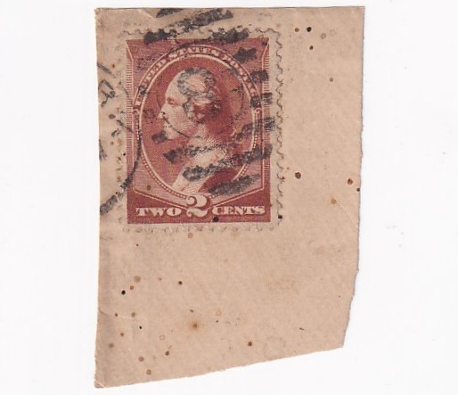 1883 STAMP US SCOTT 210 "Washington" 2 CENT USED FANCY CANCEL ON PAPER - O