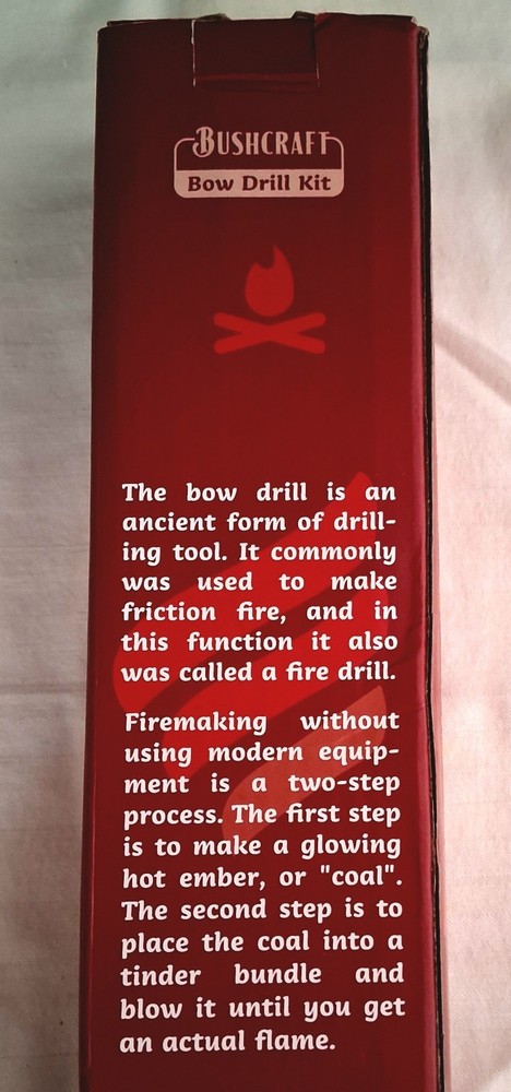 Bushcraft Fire Starter Kit Special Bow Drill - Complete Kit Never Used