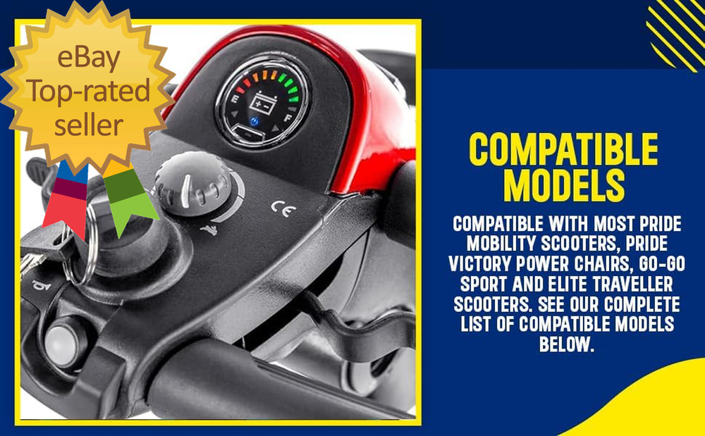 Deluxe Easy Pull Key Set for Pride Mobility Scooter Premium Replacement Keys