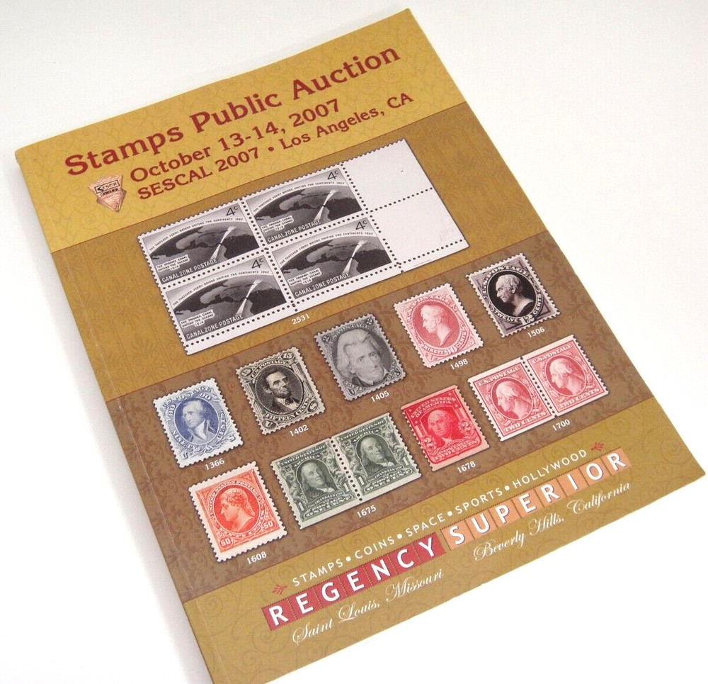 Regency Superior Stamp Auction Catalog 2007 Plate Blocks Booklets Errors Covers