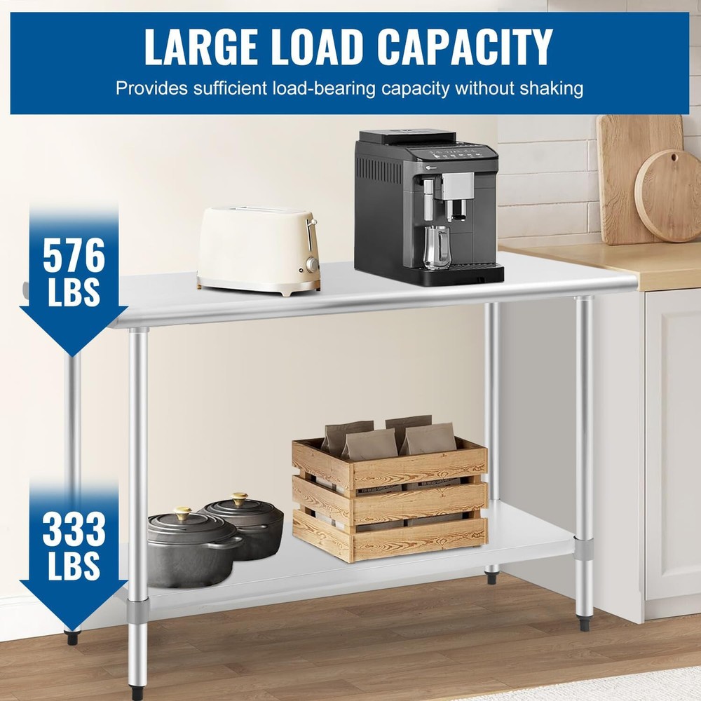 Work Table Stainless Steel Kitchen Work Table Adjustable Table Foot Prep Table