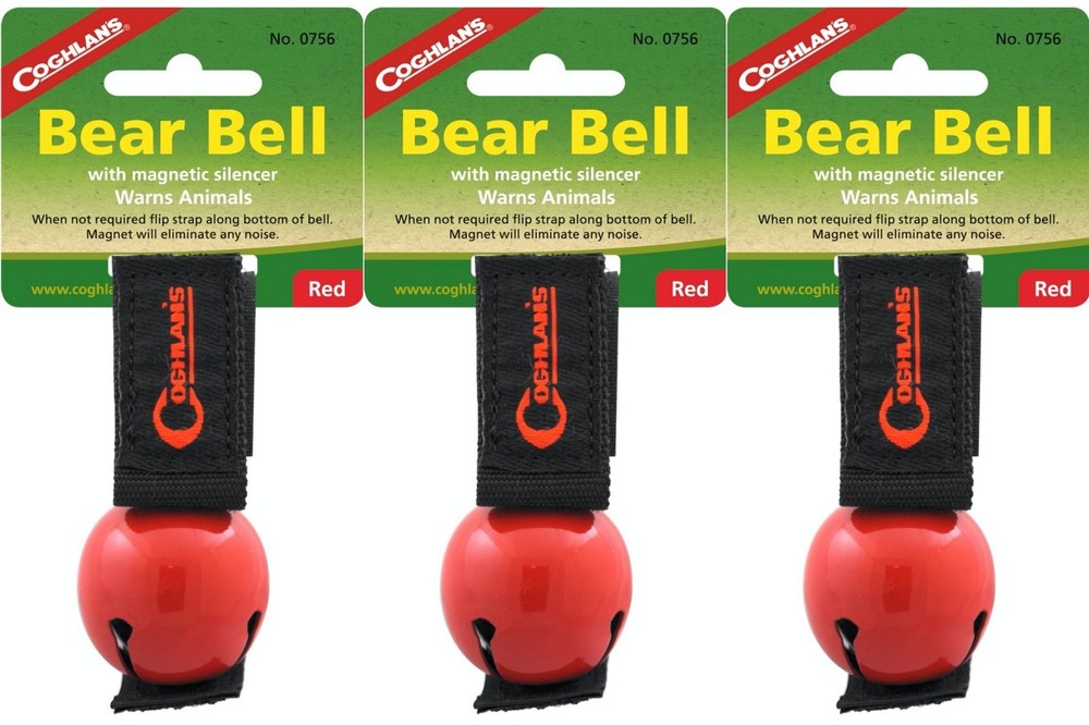 Coghlan's Bear Bell with Magnetic Silencer - Red (3-Pack)