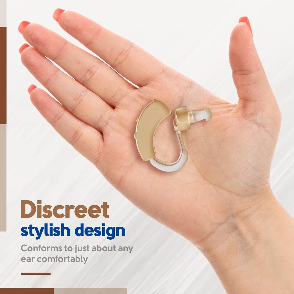 Digital BTE Hearing Amplifier - Noise Reduction, Volume Control, Lightweight
