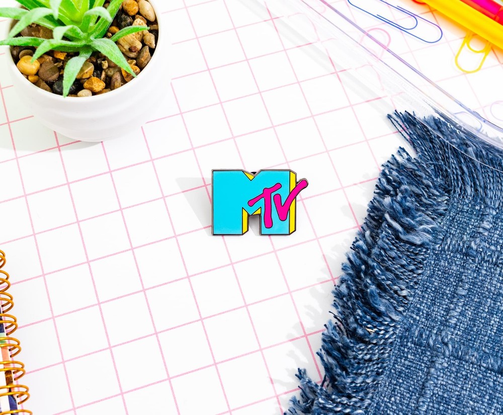MTV Retro Blue Logo Enamel Pin