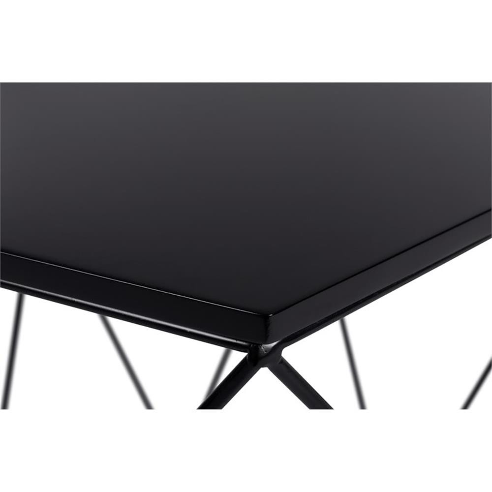 Pemberly Row Modern Element Geometric Side Table in Midnight Black