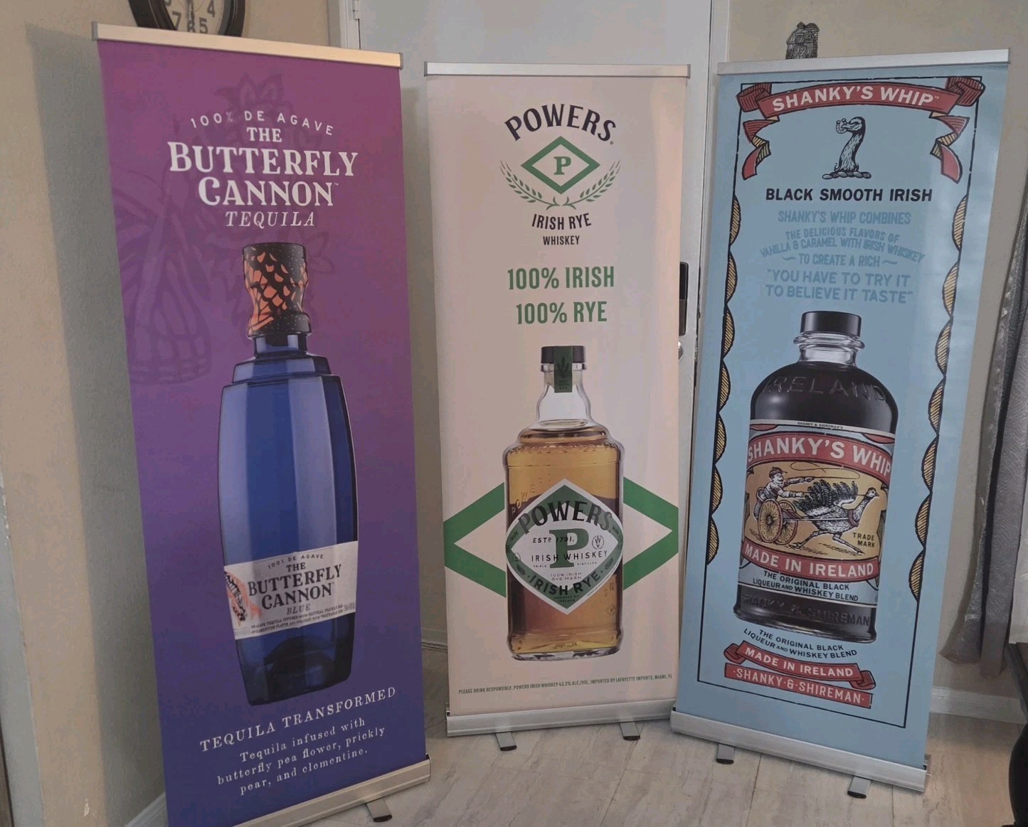 Bundle Of 3 Retractable Banner Stand 24"x 63" Roll Up Stand + Carrying Bags