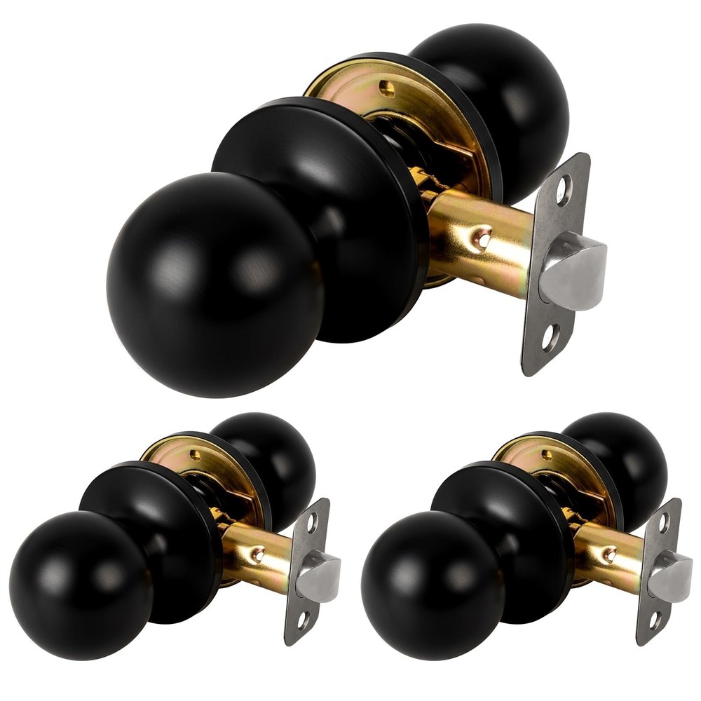 Passage Door Knob - Closet Door Knobs, 3 Pack Keyless Doorknob Interior Door ...