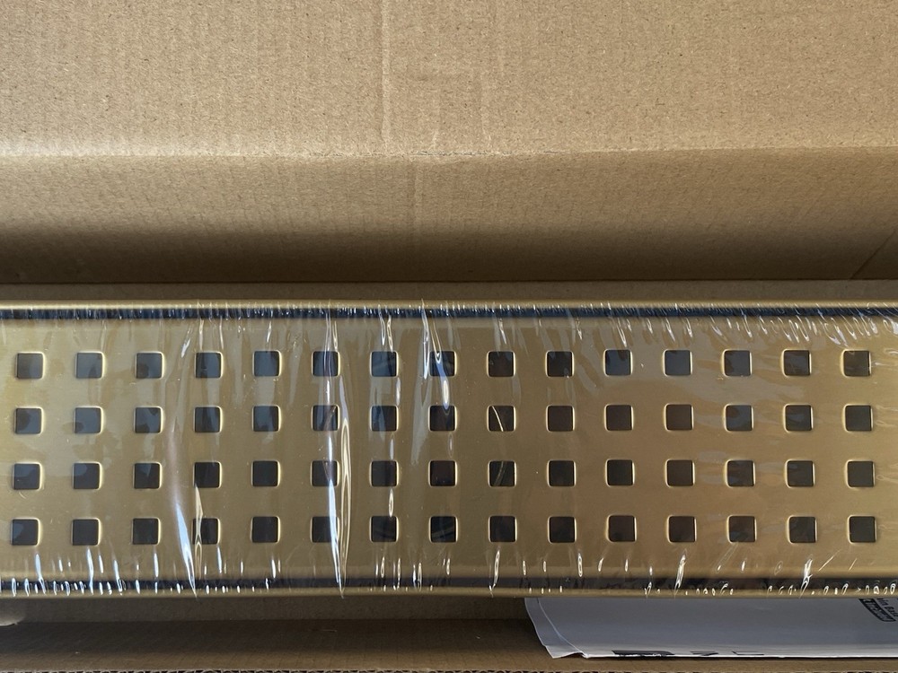 HTOH 24 Inch Linear Shower Drain Rectangular Floor Drain Brushed Gold