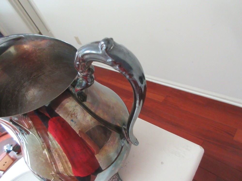 Pitcher , Silver Plated , 4 Footed , 9" High ,19" Circumference , Vintage